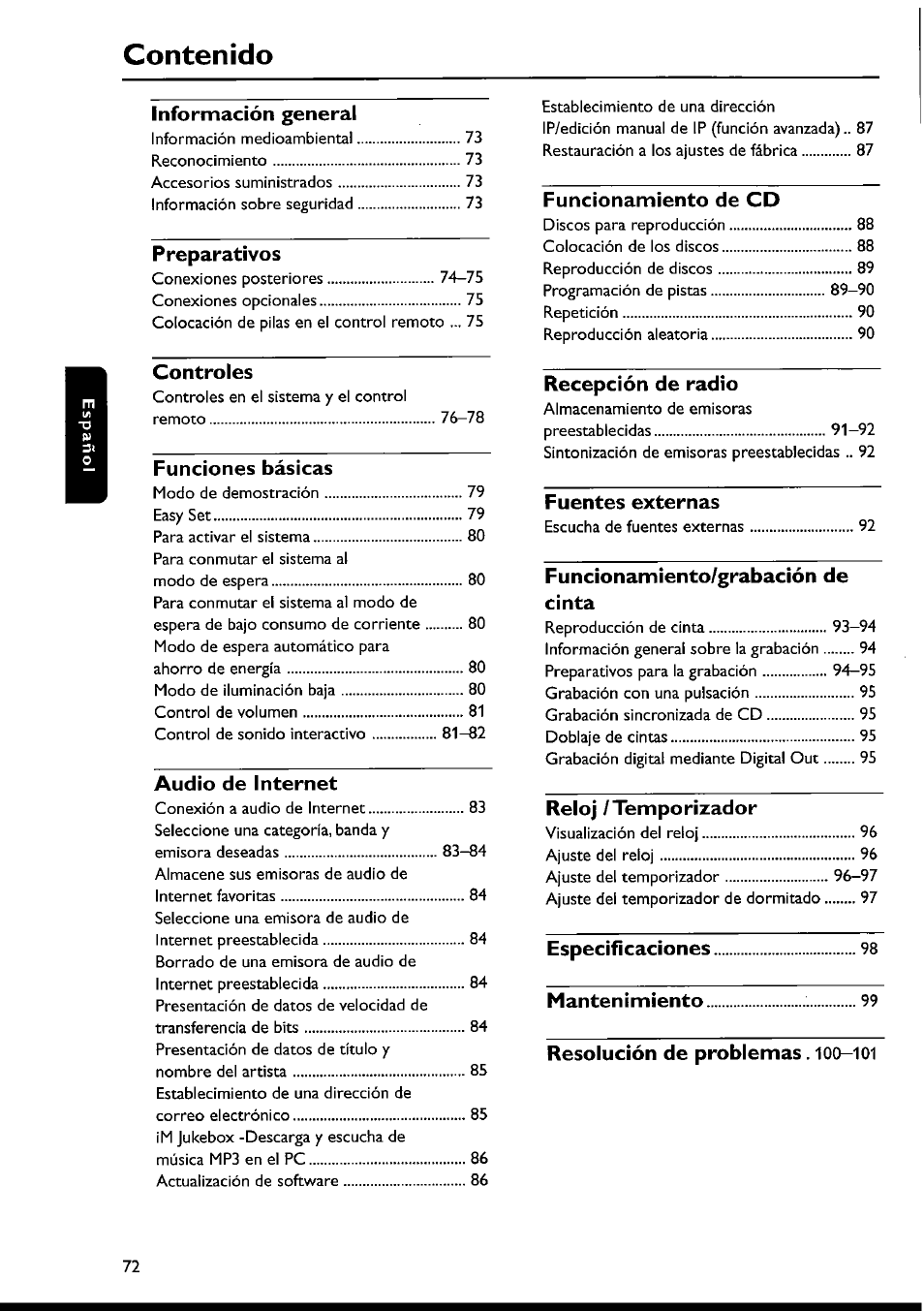 Philips FWI1000 User Manual | Page 72 / 106