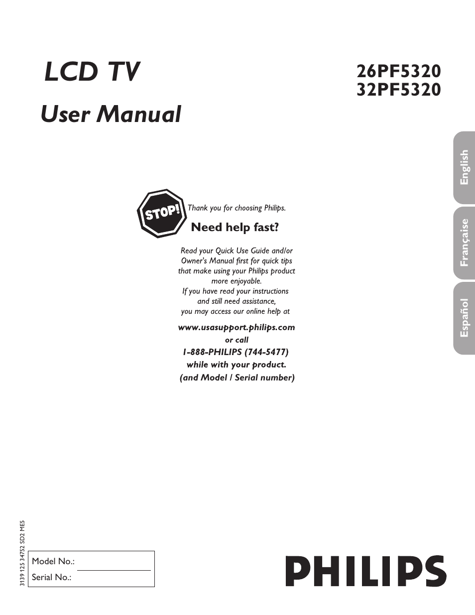 Philips 26PF5320-28B User Manual | 114 pages