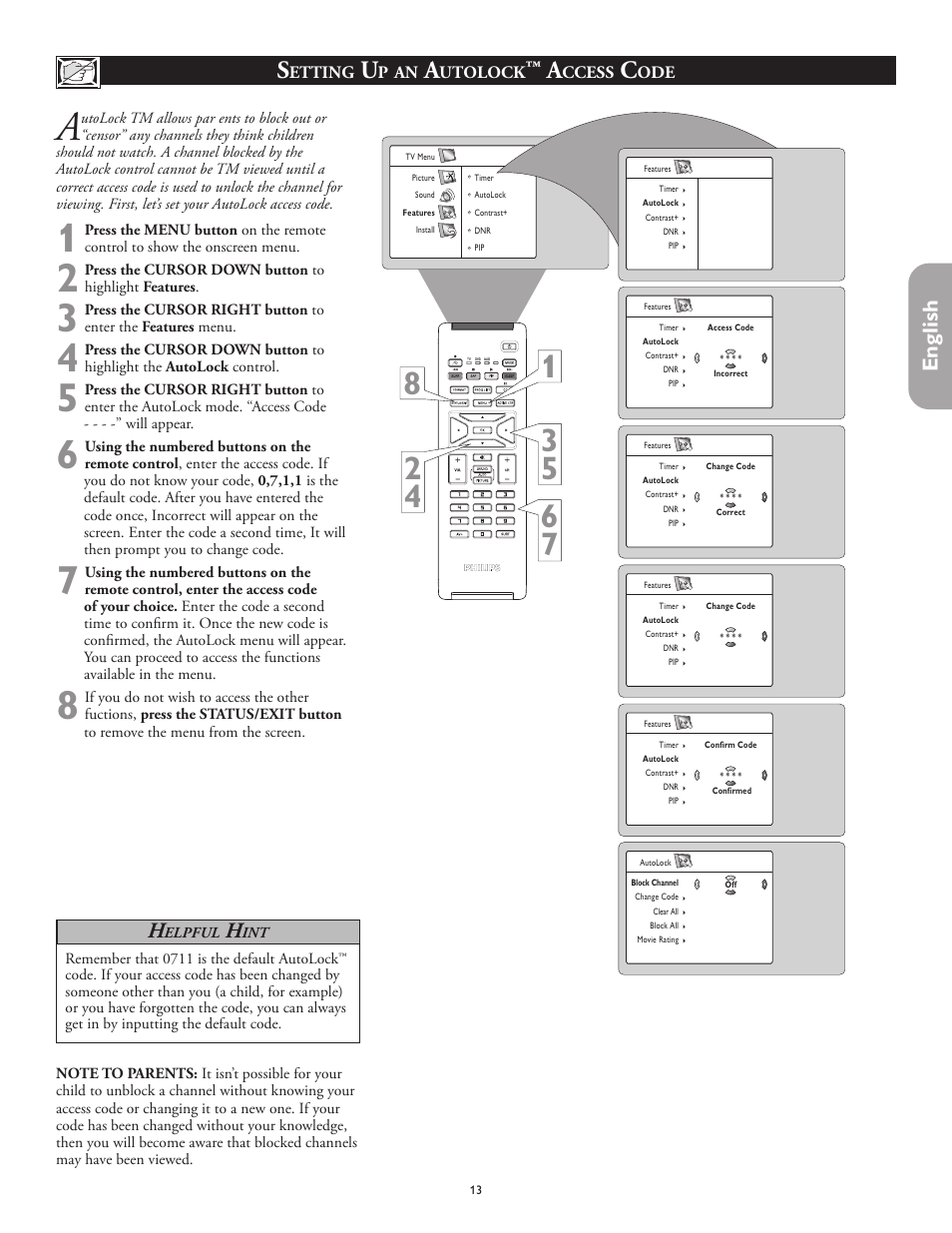 English | Philips 26PF5320-28B User Manual | Page 13 / 114