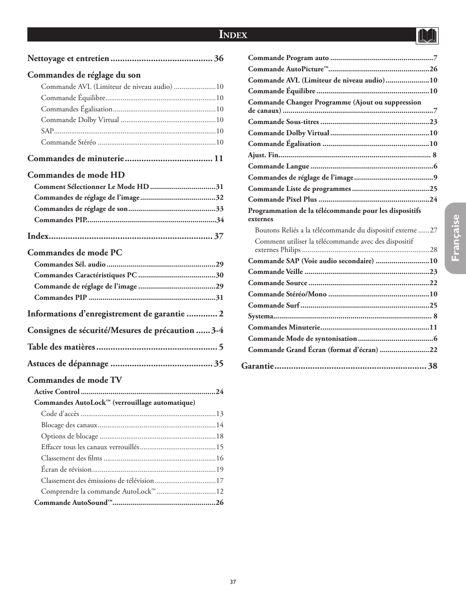 Française | Philips 26PF5320-28B User Manual | Page 75 / 114