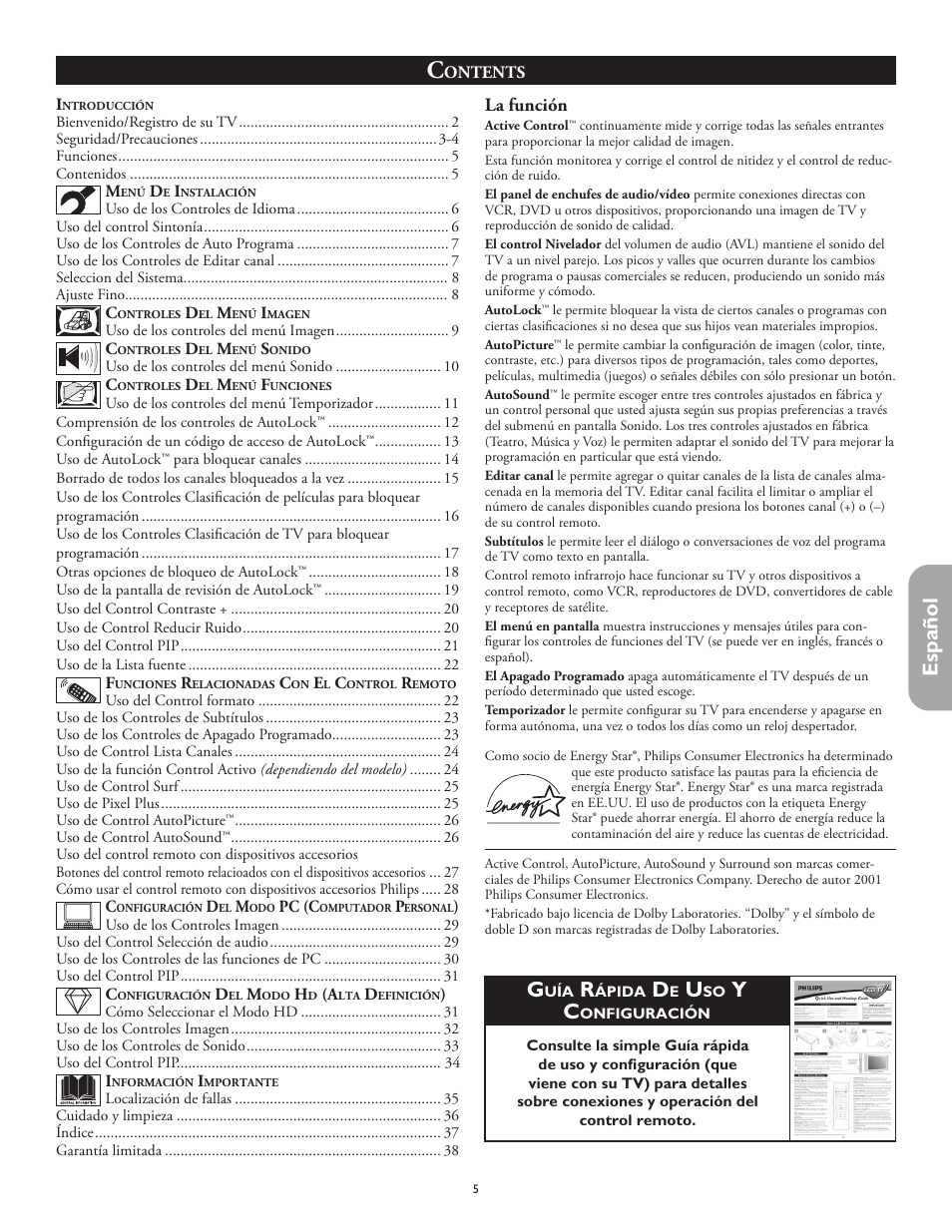 Español | Philips 26PF5320-28B User Manual | Page 81 / 114