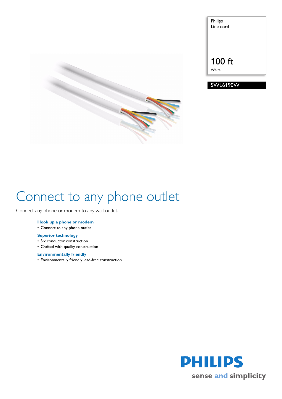 Philips SWL6190W-17 User Manual | 2 pages