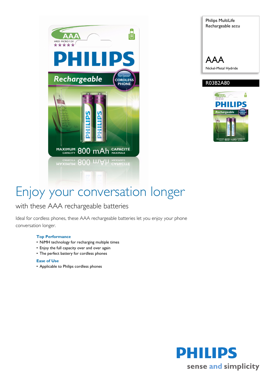 Philips R03B2A80-27 User Manual | 2 pages