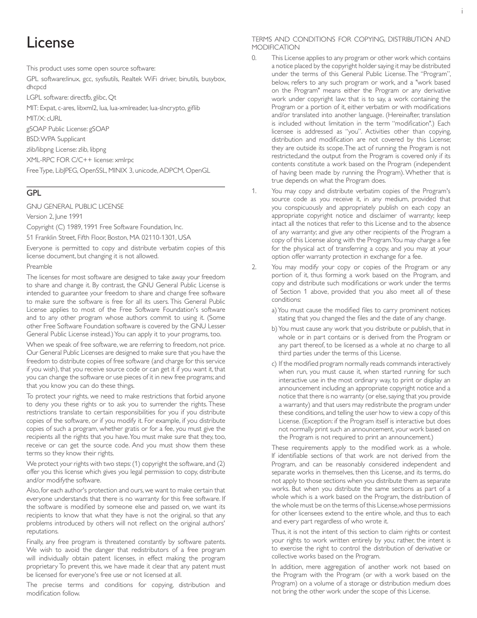 License | Philips 22PFL4907-F7 User Manual | Page 55 / 67