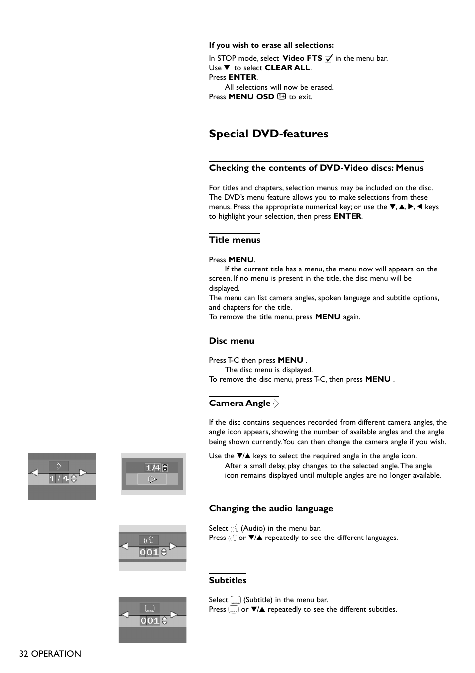 Special dvd-features | Philips DVD950AT98 User Manual | Page 32 / 38