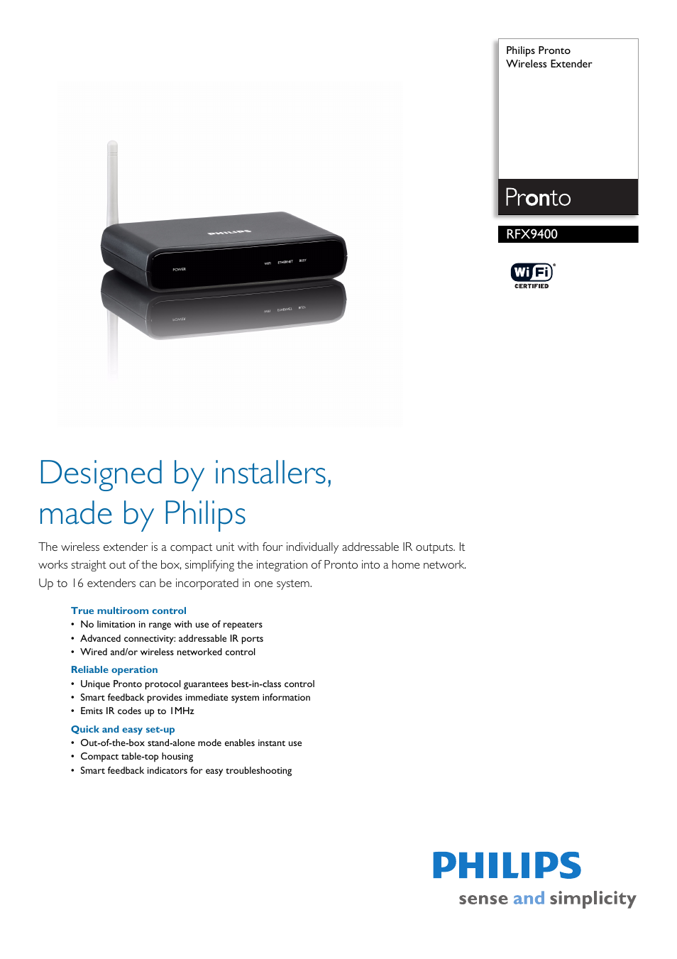 Philips Wireless Extender User Manual | 2 pages