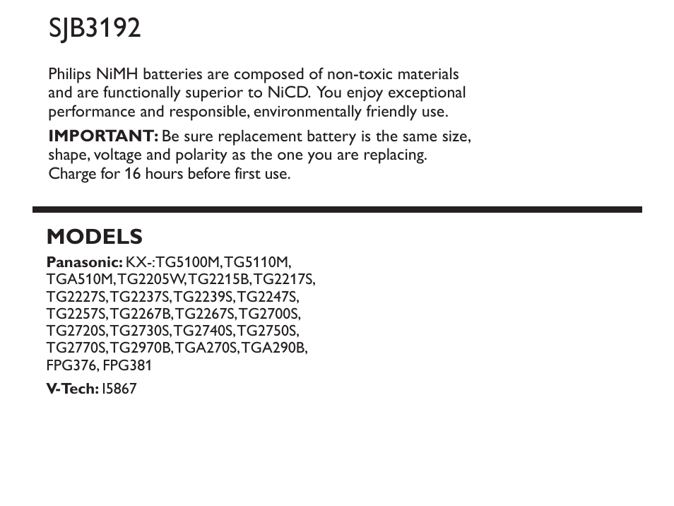 Philips SJB3192-17 User Manual | 1 page