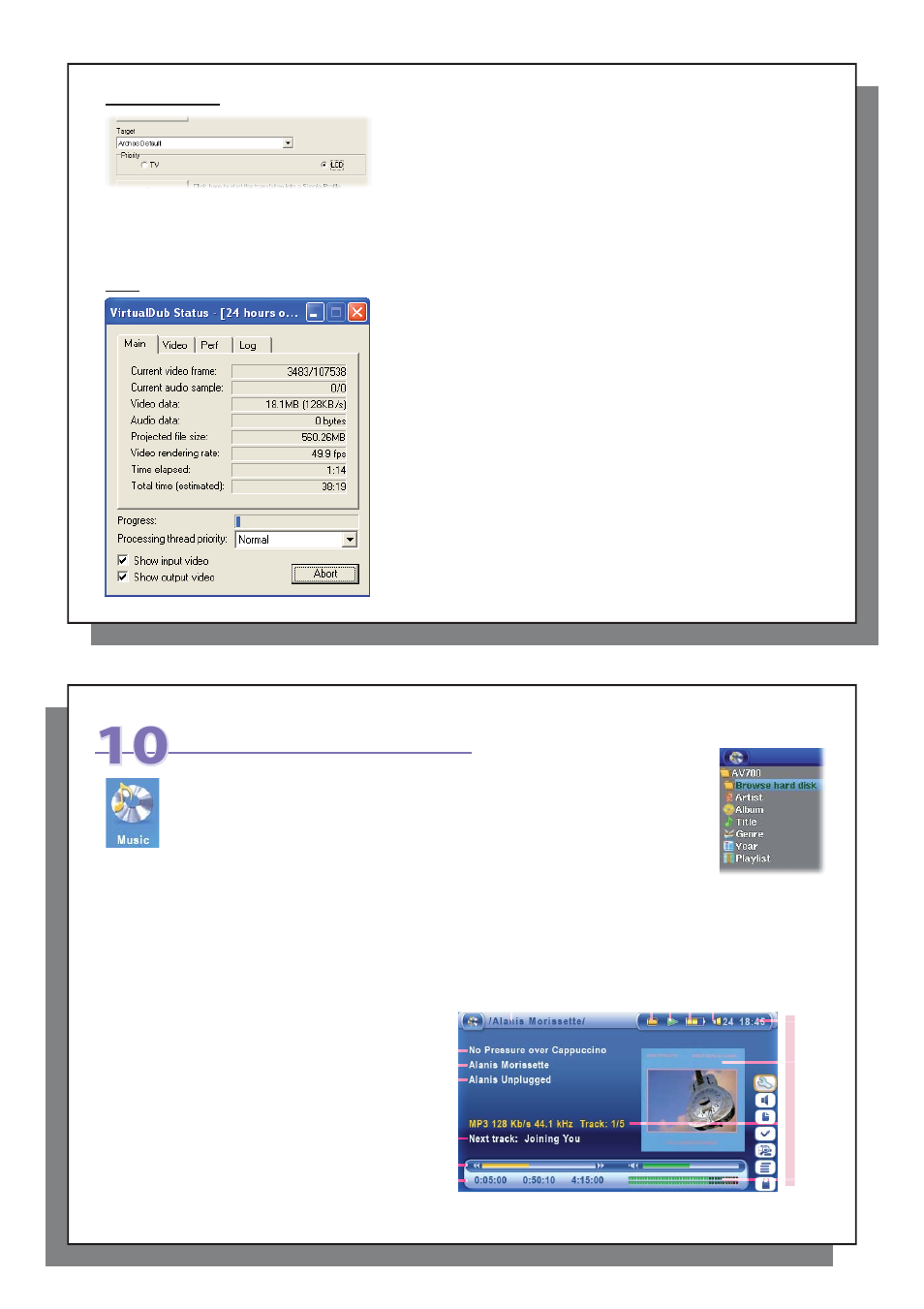 Music – playing music files | ARCHOS AV 700 Series User Manual | Page 19 / 55