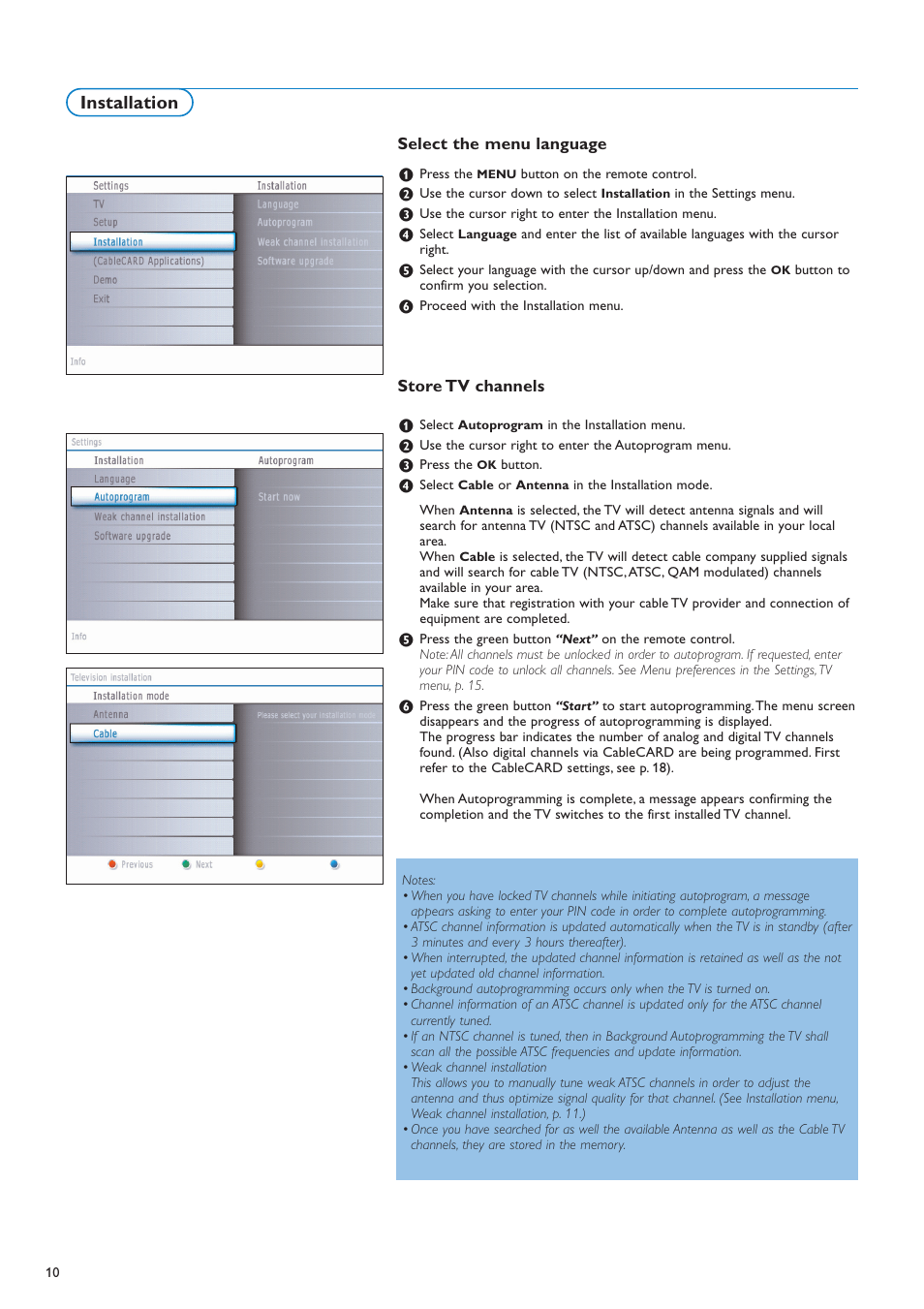 Installation | Philips 42PF9730A-37 User Manual | Page 12 / 54