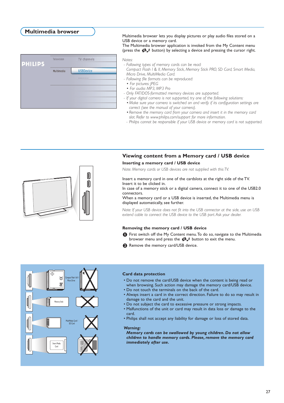 Multimedia browser | Philips 42PF9730A-37 User Manual | Page 29 / 54