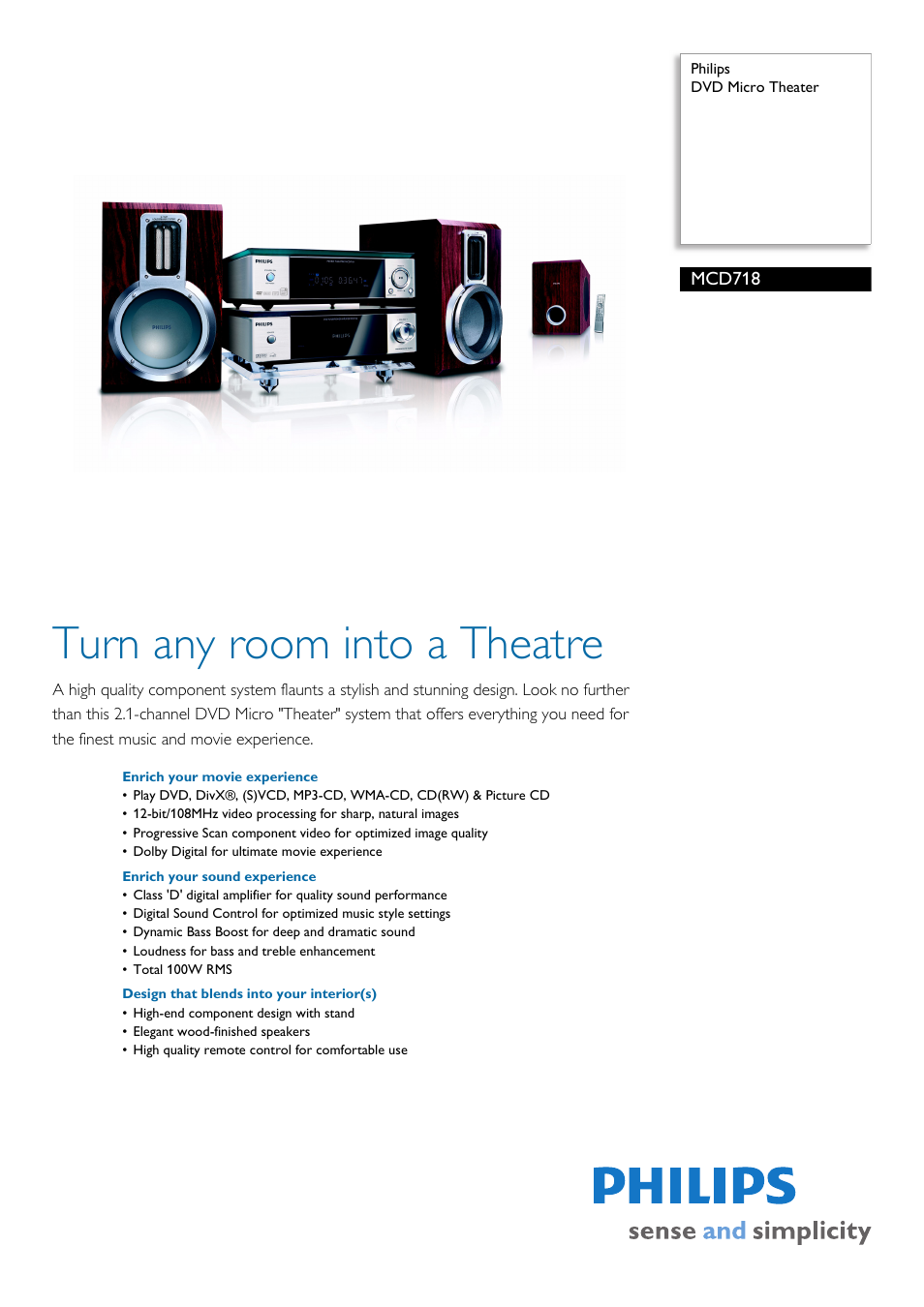 Philips MCD718-37 User Manual | 3 pages