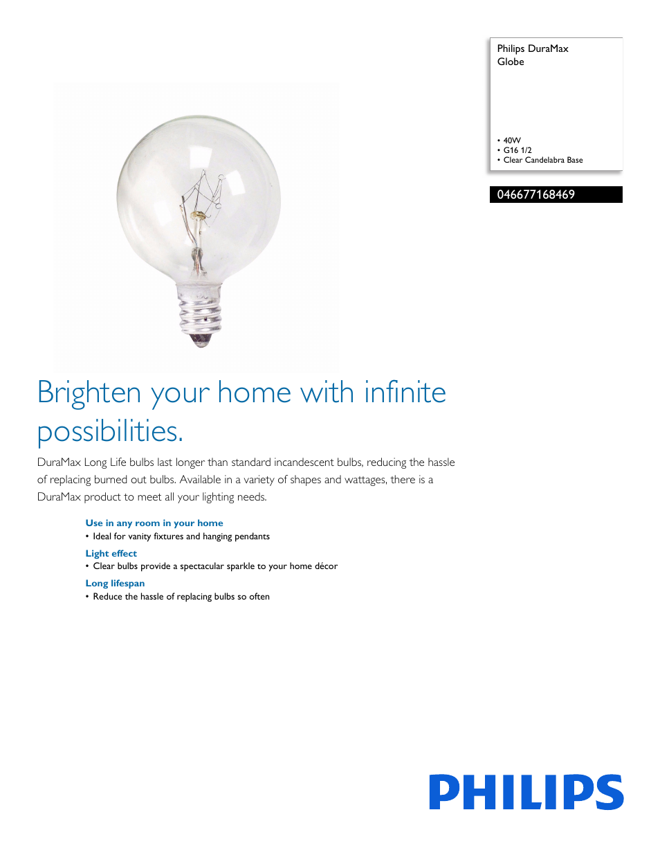 Philips 046677168469 User Manual | 2 pages