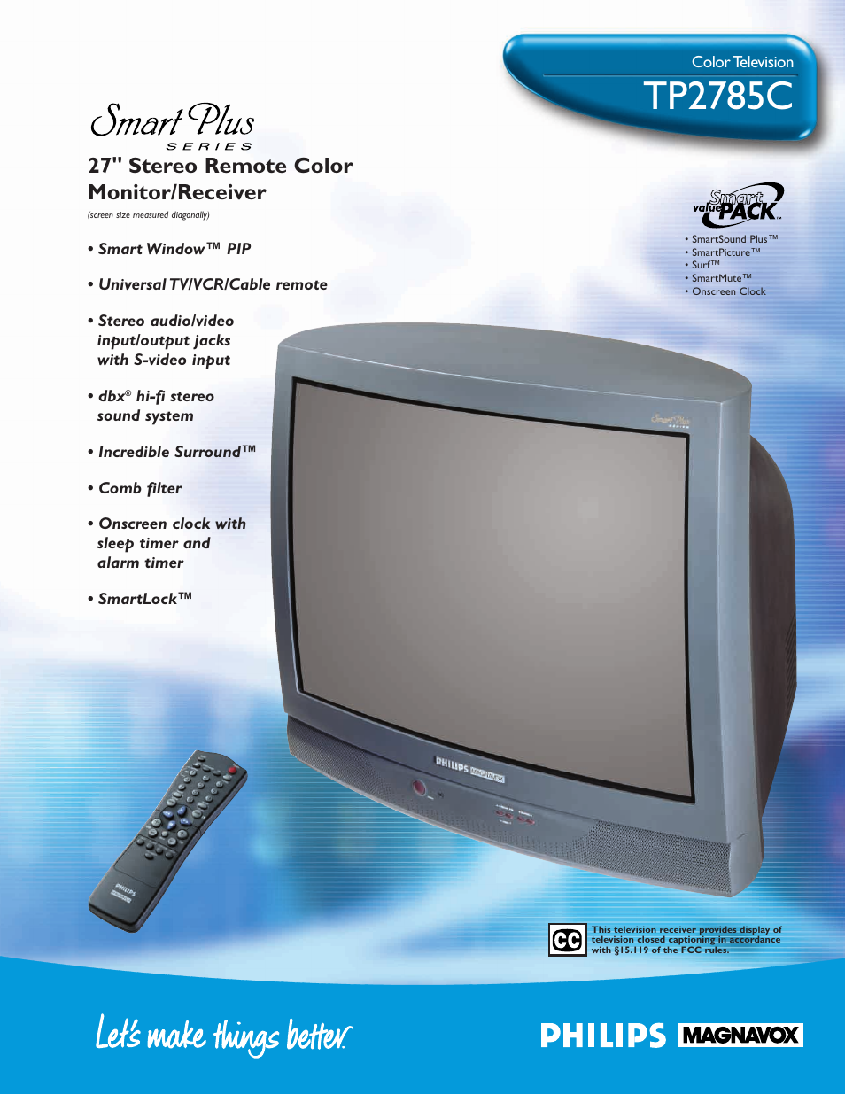 Philips COLOR TV User Manual | 2 pages