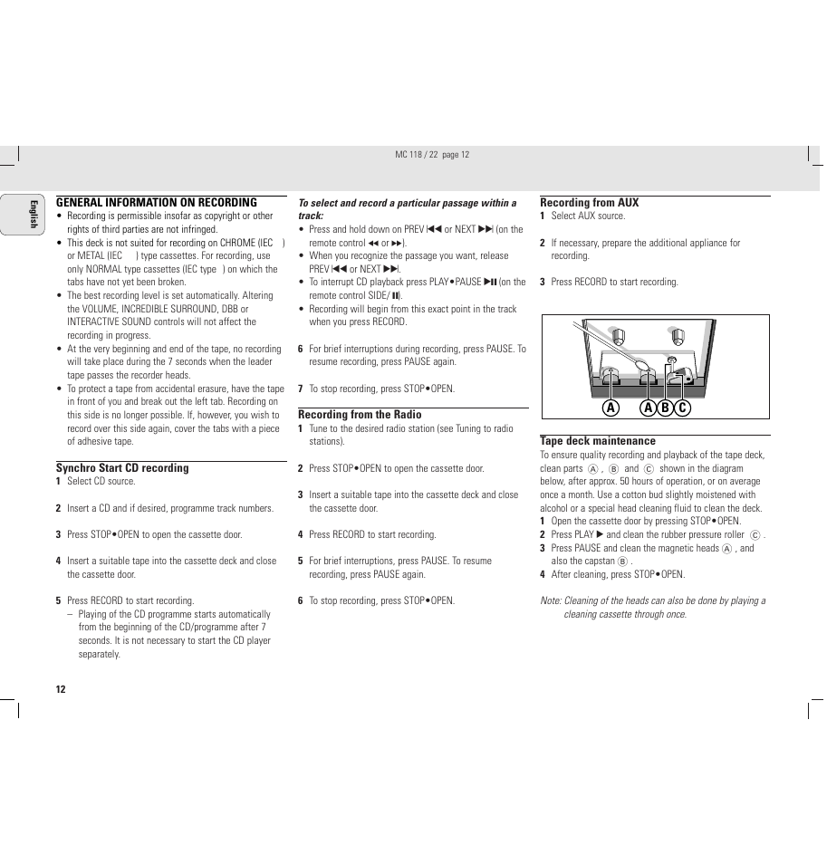 Philips MC118C3799 User Manual | Page 12 / 13