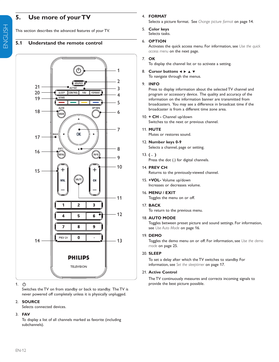 English française esp añol 5. use more of your tv | Philips 42PFL5603D-F7 User Manual | Page 13 / 44