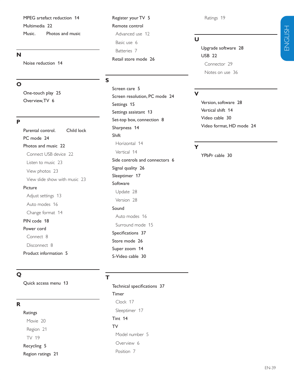 English française esp añol | Philips 42PFL5603D-F7 User Manual | Page 40 / 44