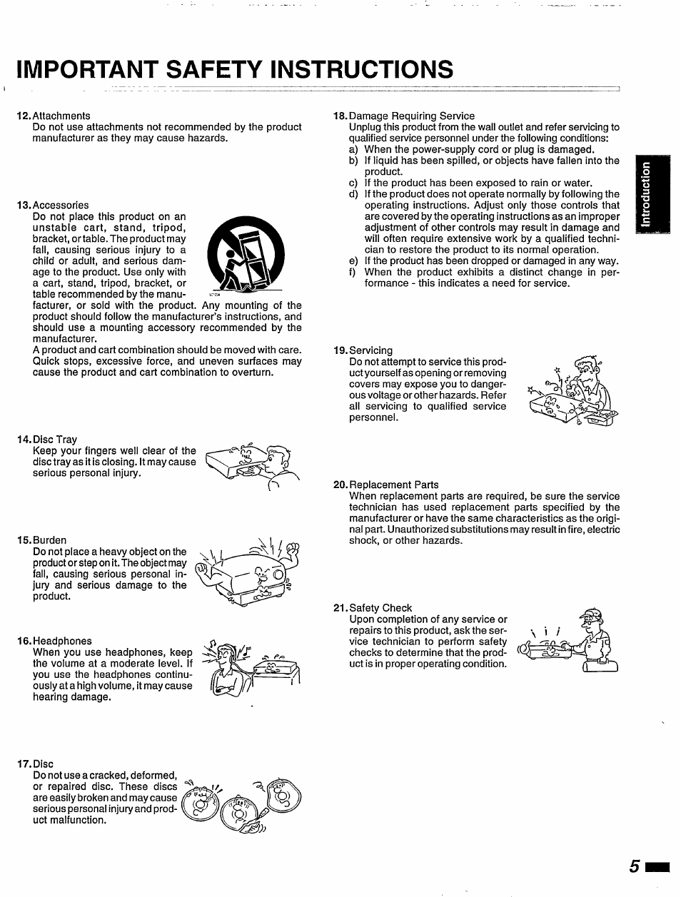 Important safety instructions | Philips DVD850AT99 User Manual | Page 5 / 56