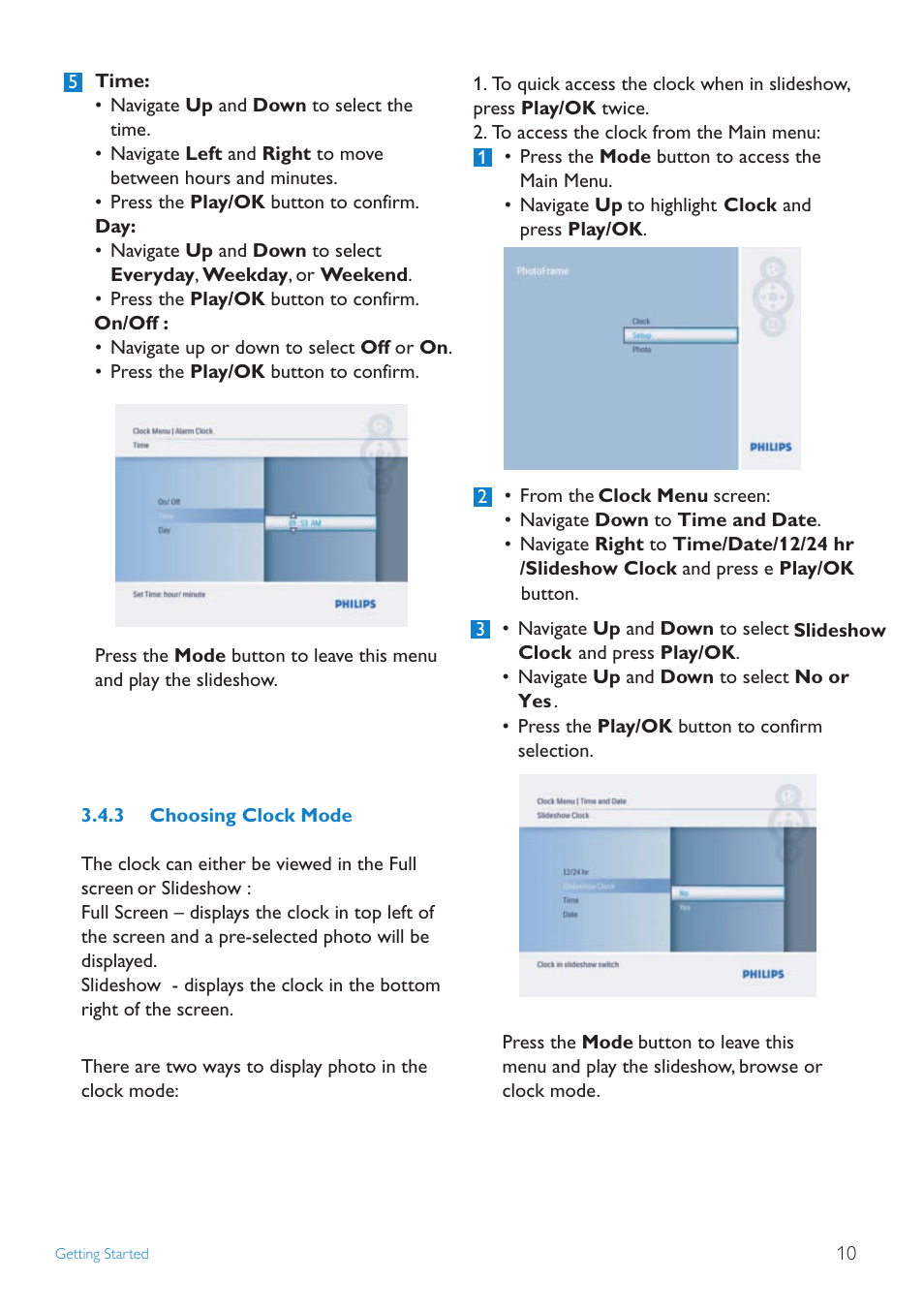 Choosing.clock.mode | Philips 8FF2FPW-37B User Manual | Page 10 / 32