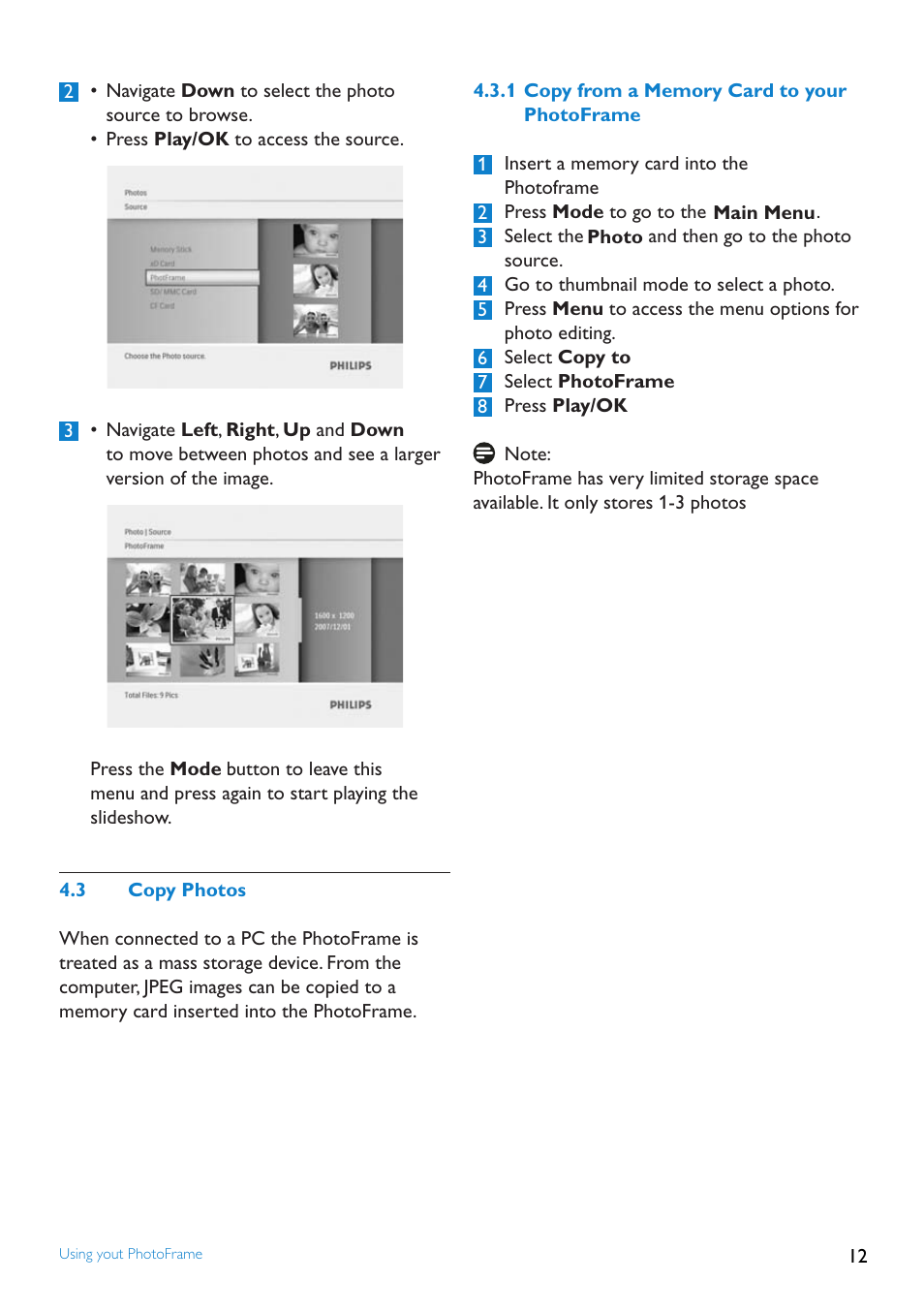 Copy.photos, Copy.from.a.pc/mac.to.your...photo | Philips 8FF2FPW-37B User Manual | Page 12 / 32