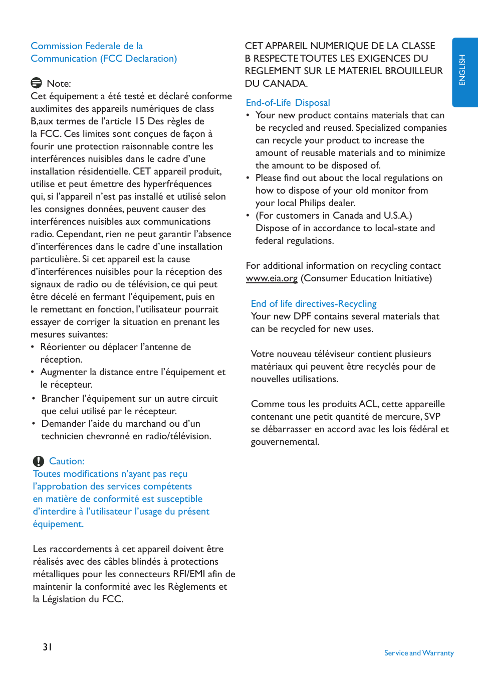 Philips 8FF2FPW-37B User Manual | Page 31 / 32