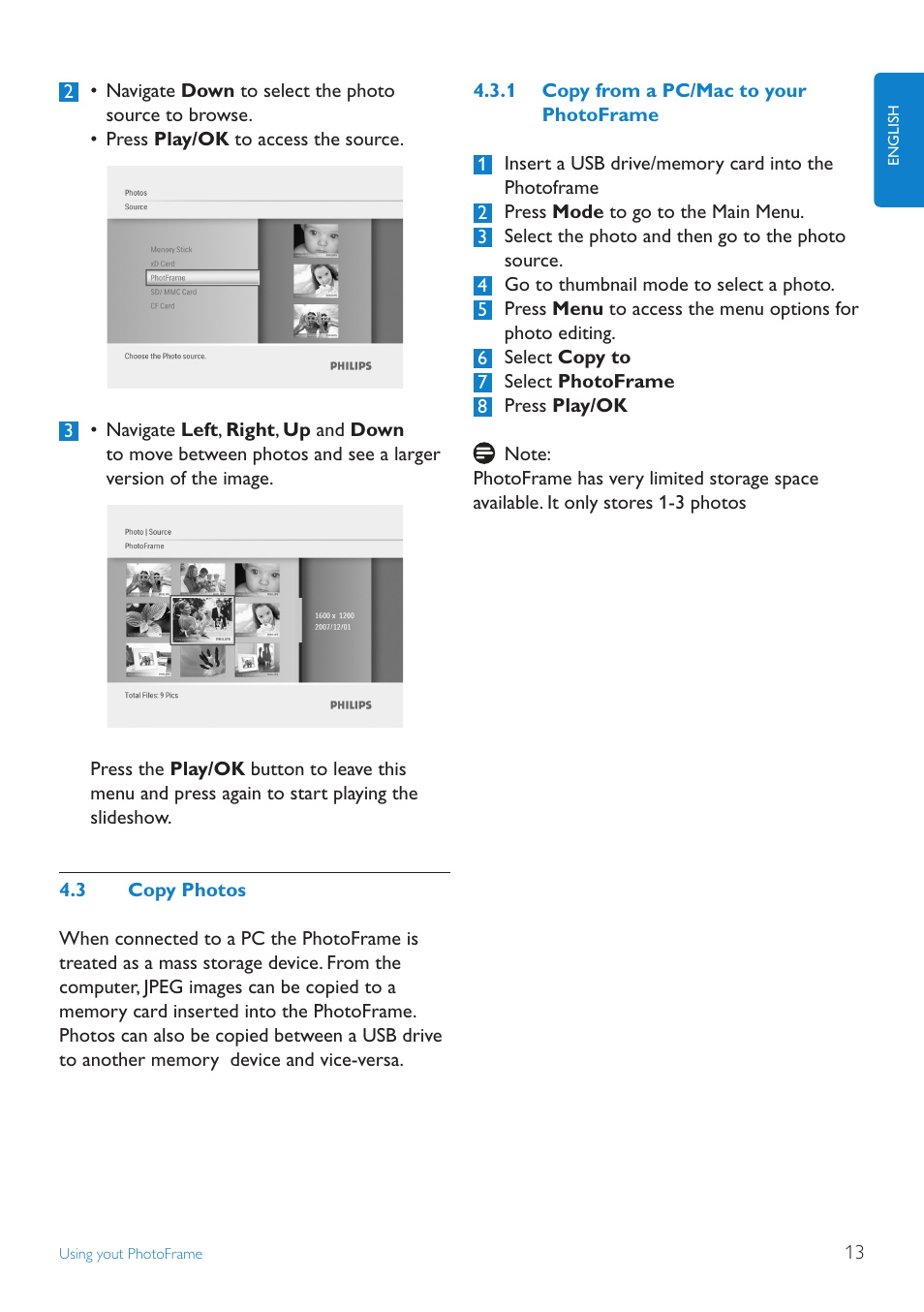 Copy.photos, Copy.from.a.pc/mac.to.your...photo | Philips 8FF3FPB-27B User Manual | Page 15 / 38