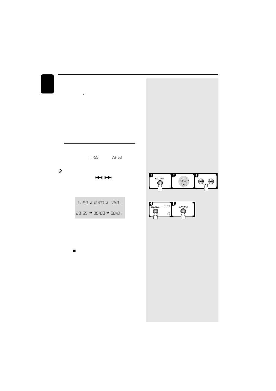 Clock/timer, About clock | Philips MZ120037 User Manual | Page 20 / 25