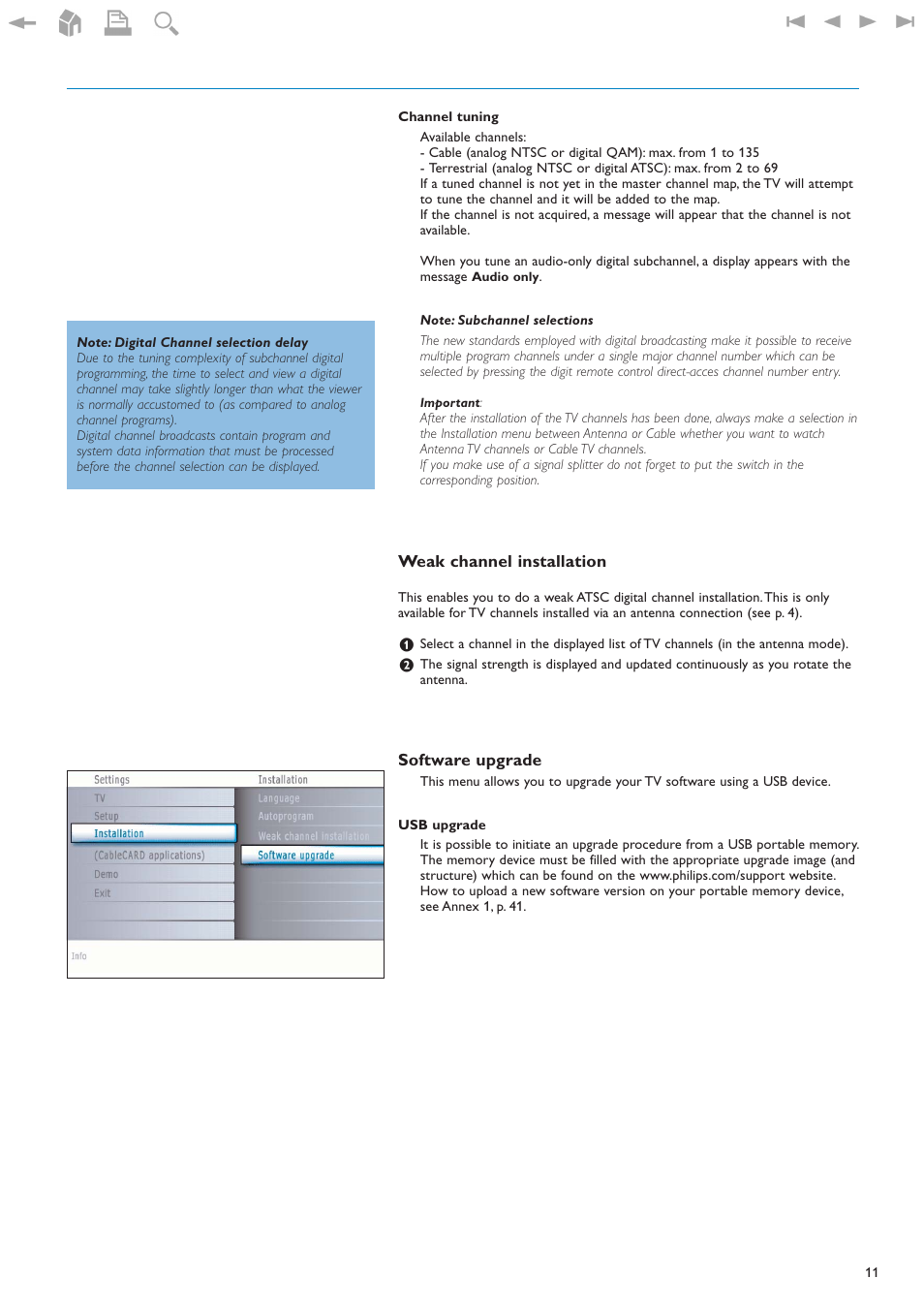 Weak channel installation software upgrade | Philips 32PF9630A-37B User Manual | Page 15 / 52