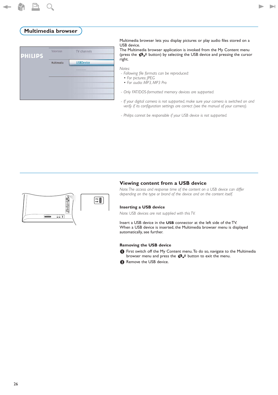 Multimedia browser, Viewing content from a usb device | Philips 32PF9630A-37B User Manual | Page 30 / 52