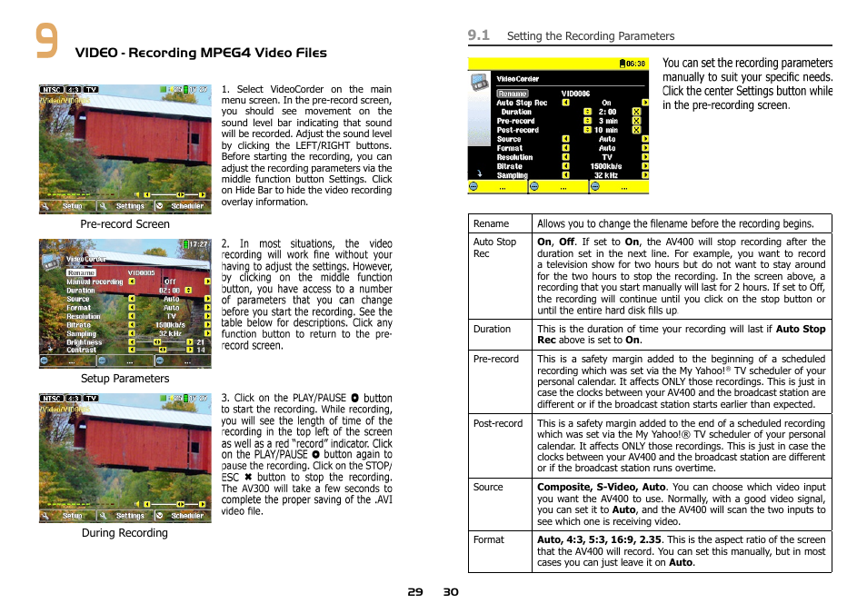 Video - recording mpeg4 video files | ARCHOS AV400 Series User Manual | Page 15 / 39