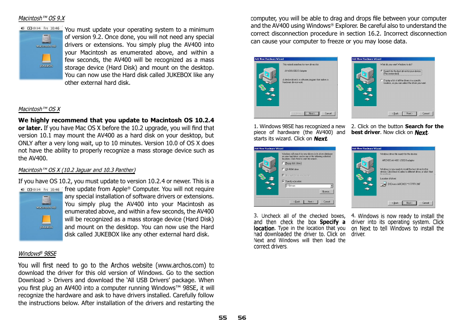 ARCHOS AV400 Series User Manual | Page 28 / 39