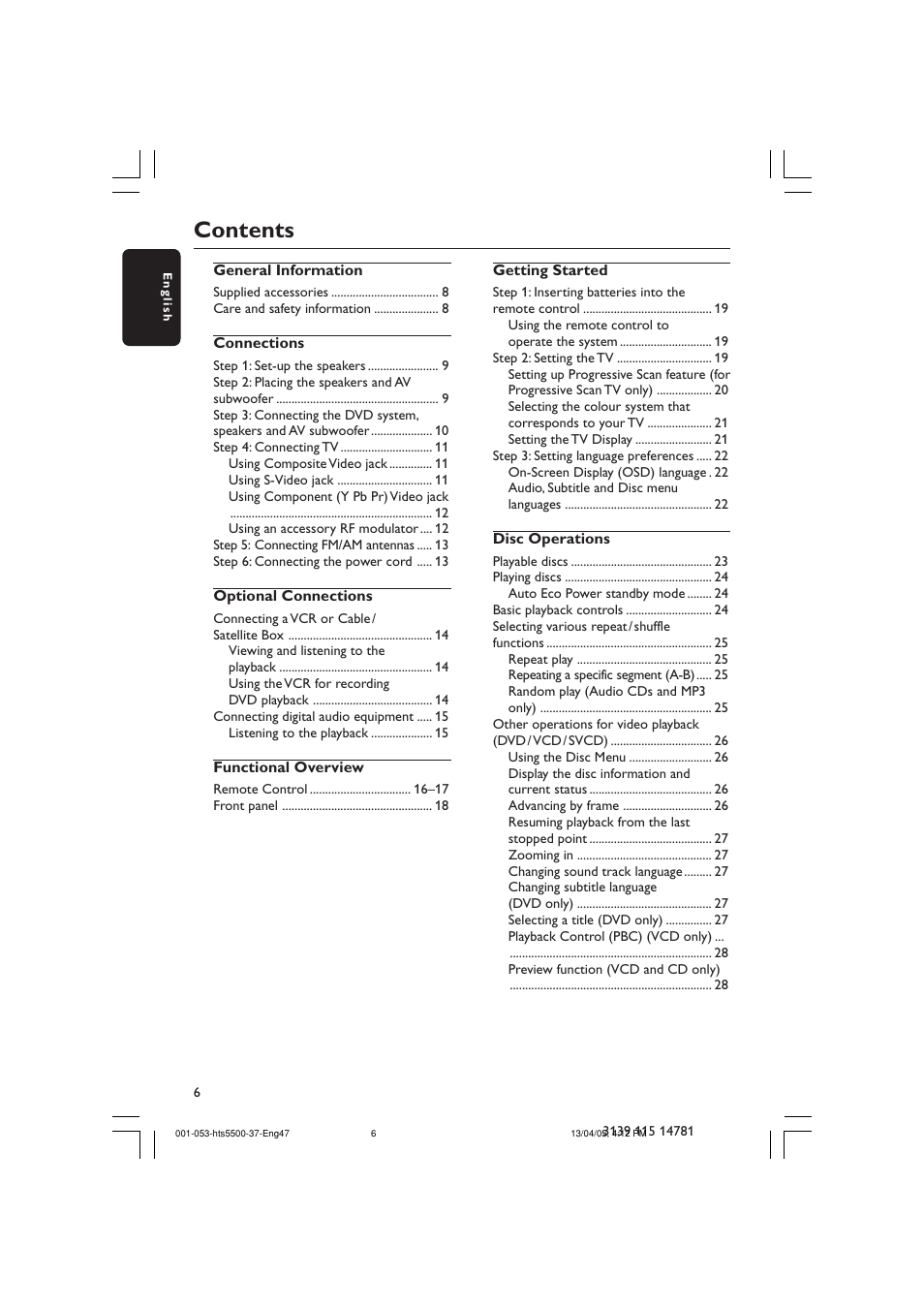 Philips HTS5500C-37B User Manual | Page 6 / 53