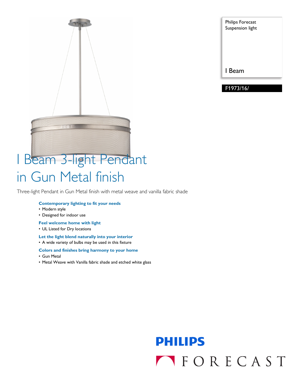 Philips F197316 User Manual | 2 pages