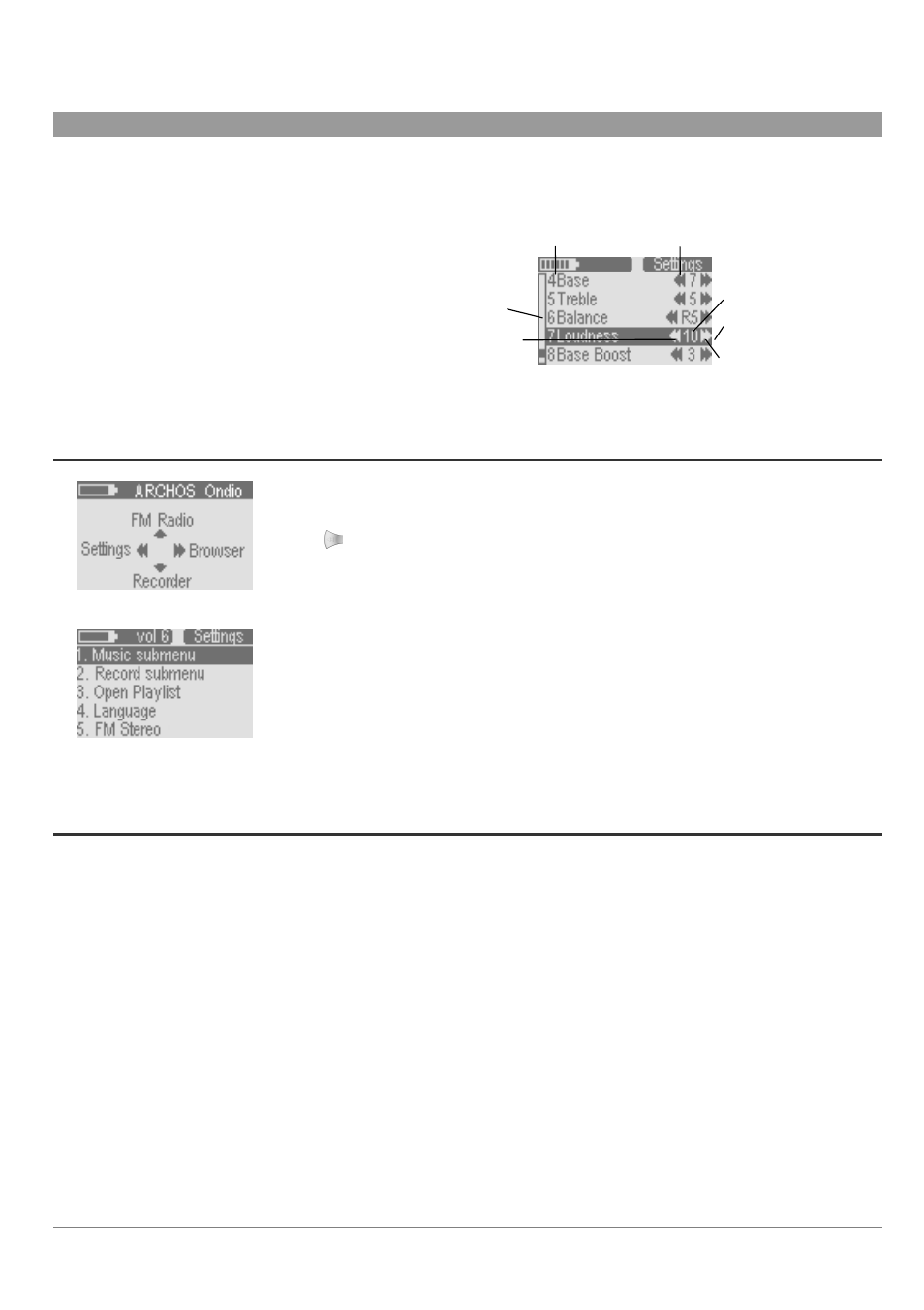 7 settings and multimediacard (mmc) expansion, How to, 1 how to adjust the settings | ARCHOS Key FM Recorder 128 MB MP3 Player/Recorder/FM Stereo Radio User Manual | Page 19 / 29