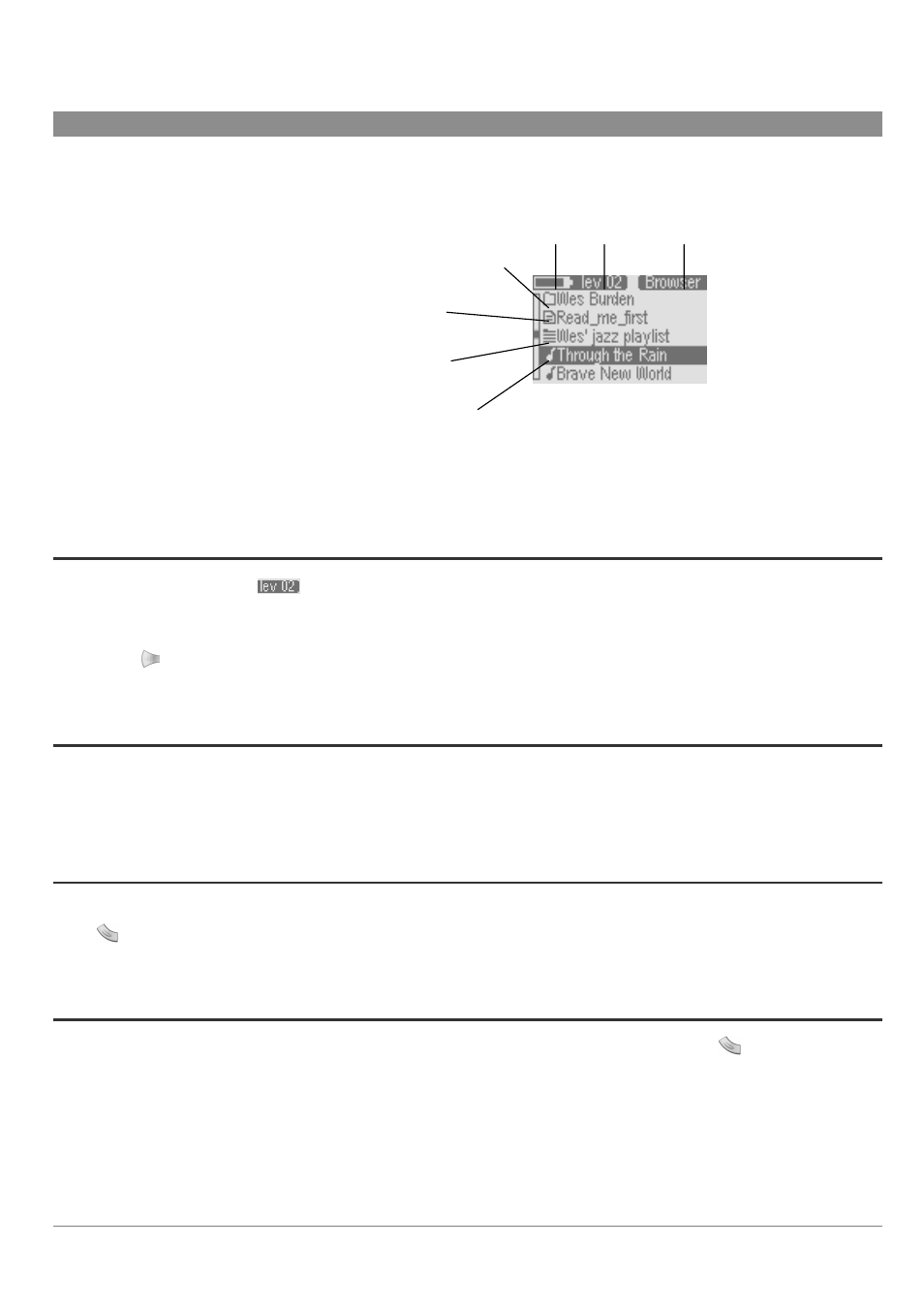 4 browser mode (file system), How to, 1 how to navigate the file structure | 2 how to recognize file types, 3 how to display file information, 4 how to delete a file or folder | ARCHOS Key FM Recorder 128 MB MP3 Player/Recorder/FM Stereo Radio User Manual | Page 9 / 29