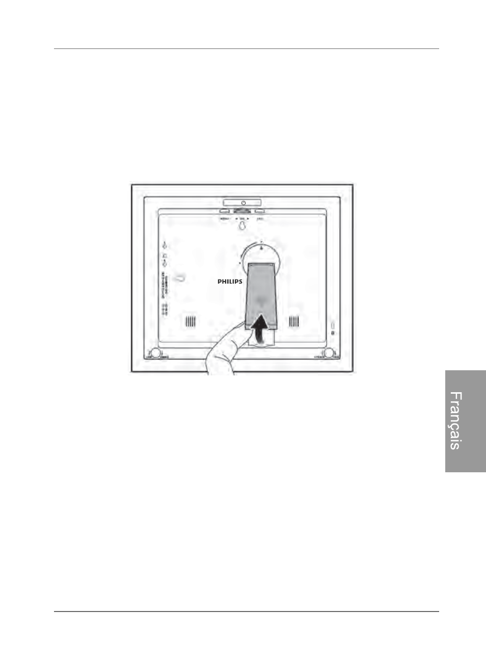 Démarrage du photoframe, Étape 1: utilisation du pied arrière réglable | Philips SPF4480X-G7 User Manual | Page 158 / 210