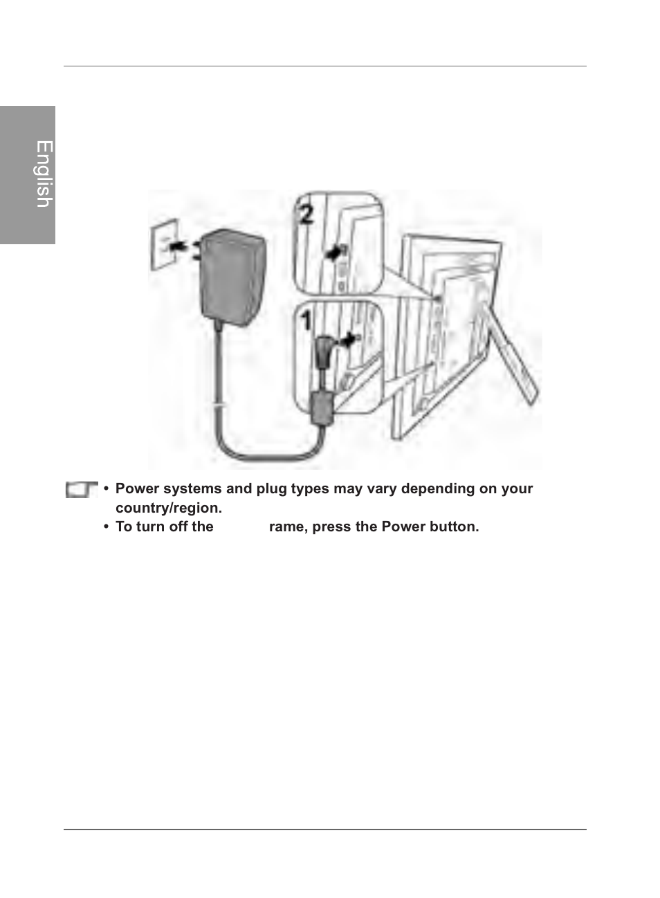 Step 2: connecting to power, Engl is h | Philips SPF4480X-G7 User Manual | Page 19 / 210