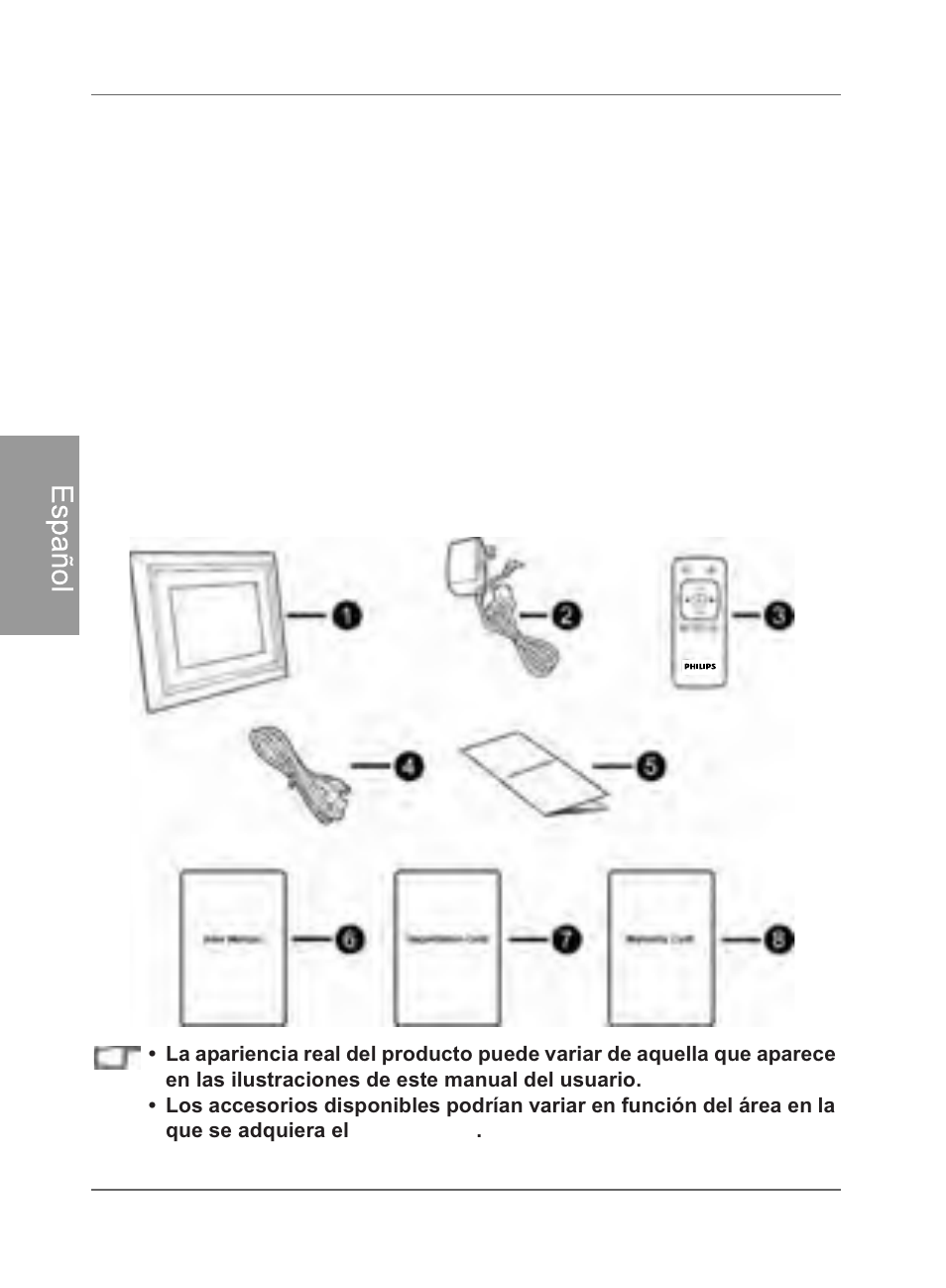 Elementos incluidos en la caja, Es paño l | Philips SPF4480X-G7 User Manual | Page 75 / 210