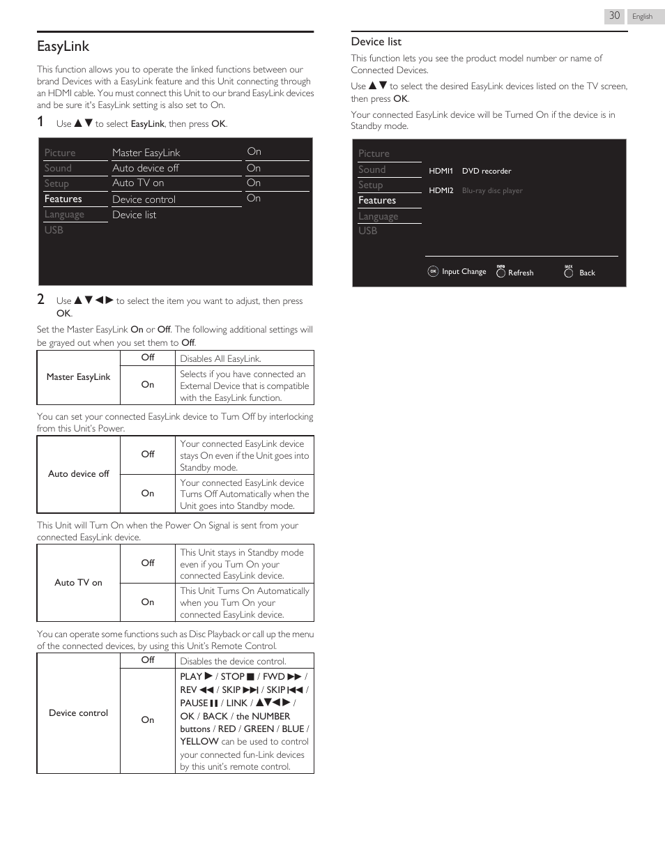 Easylink | Philips 3000 series LED-LCD TV 32PFL3509 32" class-po User Manual | Page 30 / 39