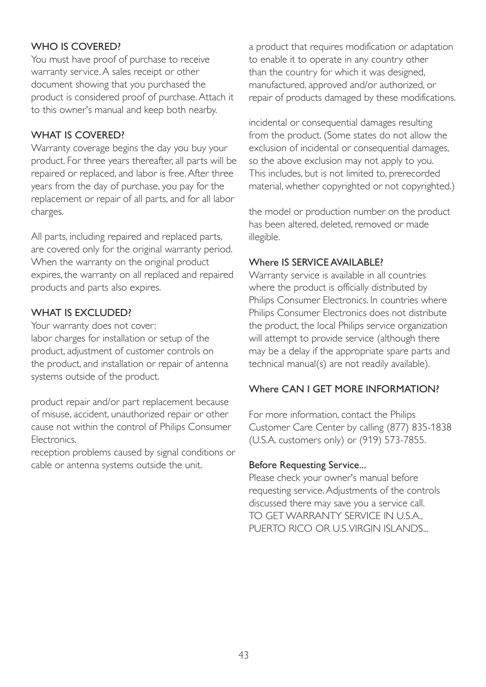 Philips 225B2CS-00 User Manual | Page 45 / 55