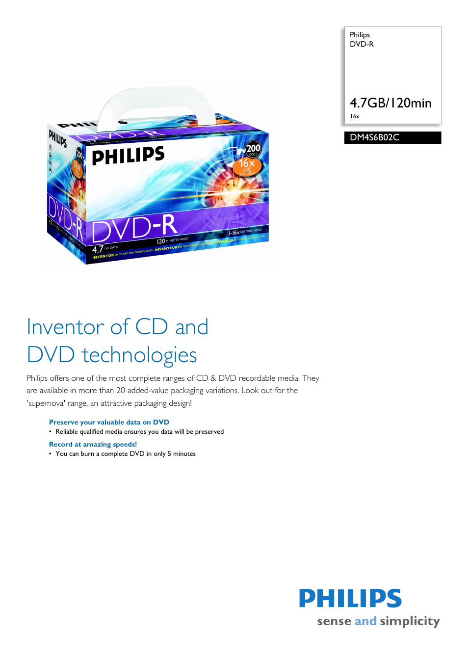 Philips DM4S6B02C-17 User Manual | 2 pages