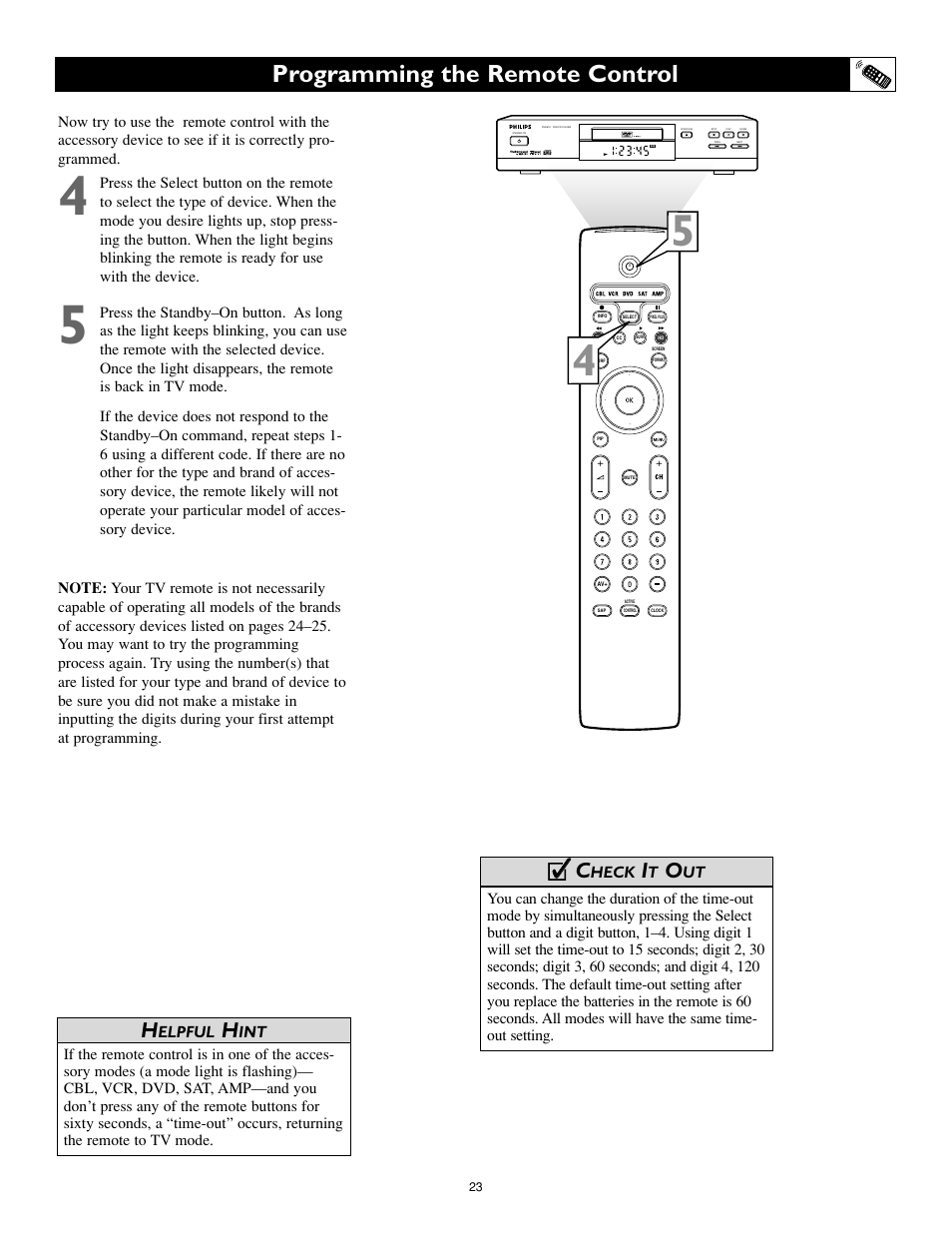 Programming the remote control, Cc c | Philips 55PL9774-37B User Manual | Page 23 / 80