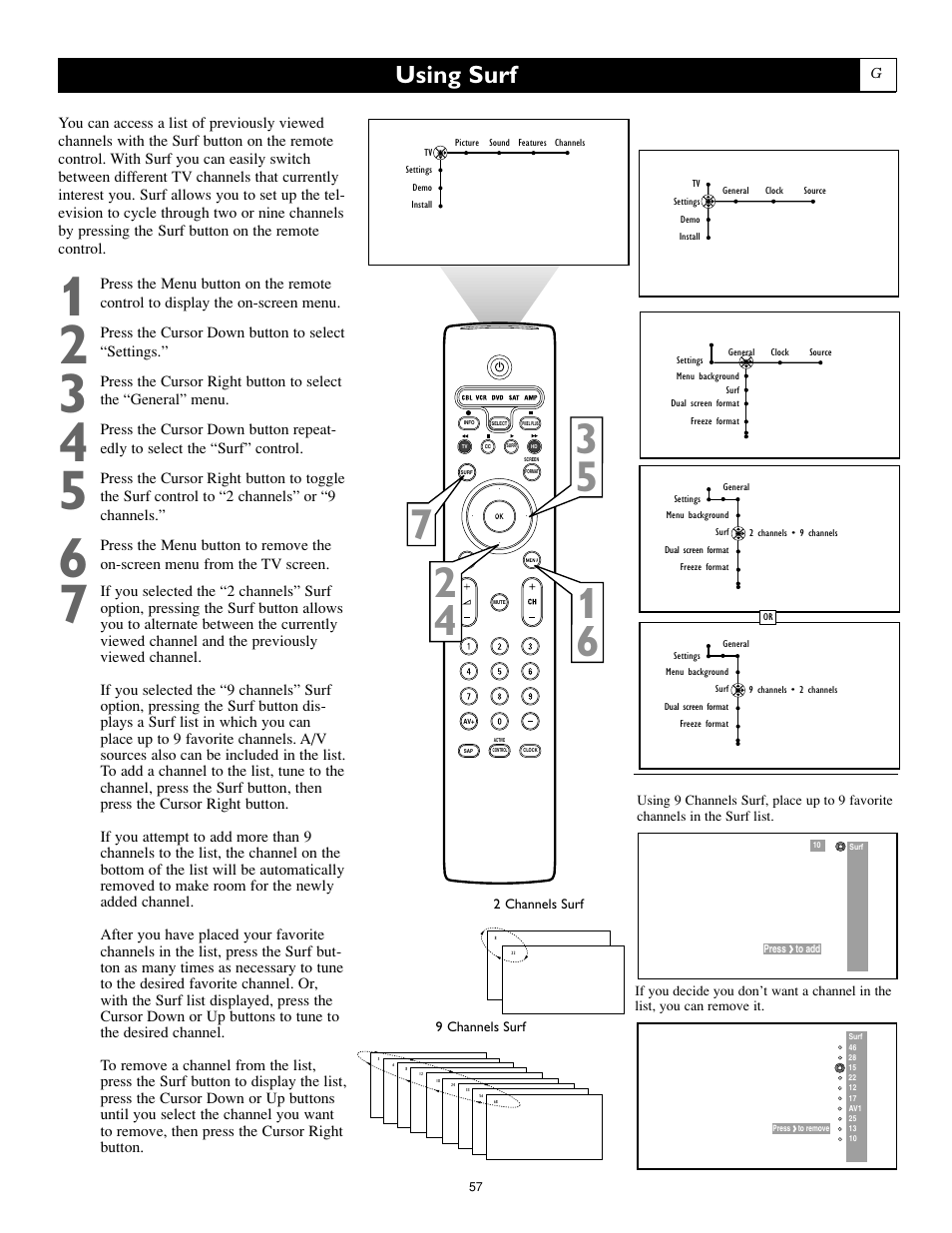 Using surf | Philips 55PL9774-37B User Manual | Page 57 / 80