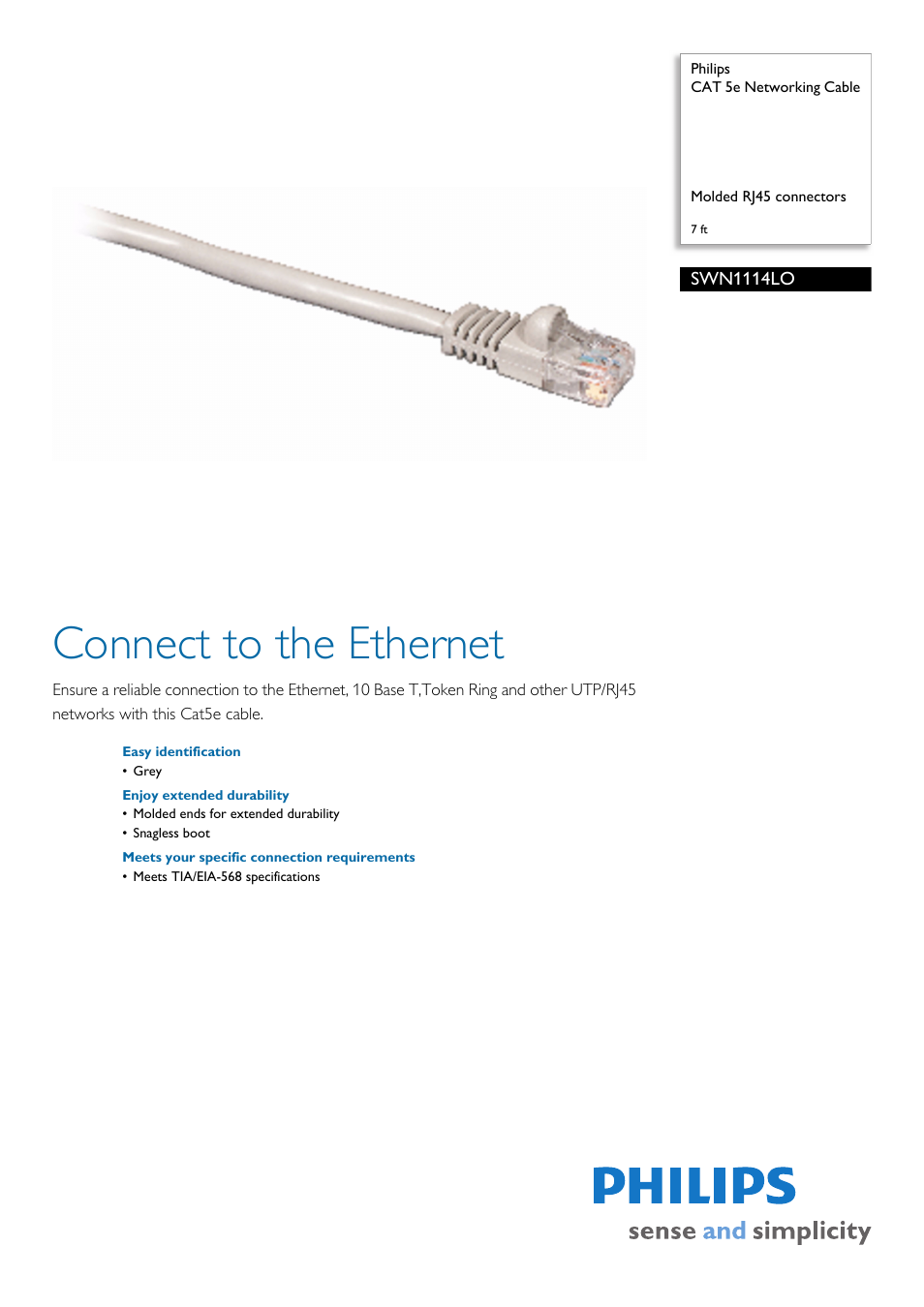 Philips SWN1114LO-17 User Manual | 2 pages