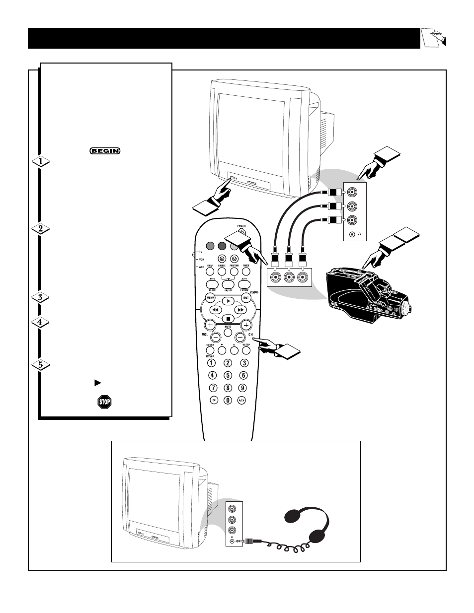 Sing the, Nput, Acks and the | Eadphone | Philips 32PS60B99 User Manual | Page 27 / 47