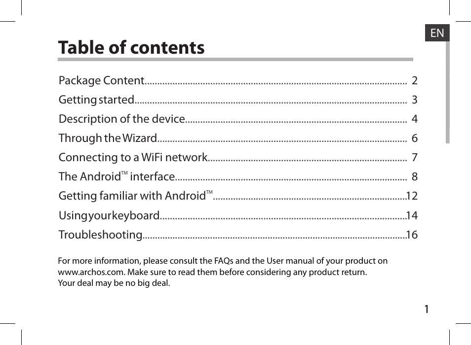 ARCHOS 101XS User Manual | 130 pages