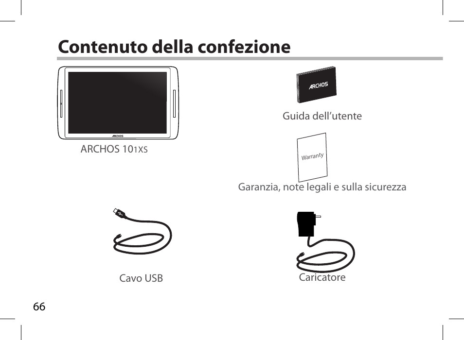 Contenuto della confezione | ARCHOS 101XS User Manual | Page 66 / 130