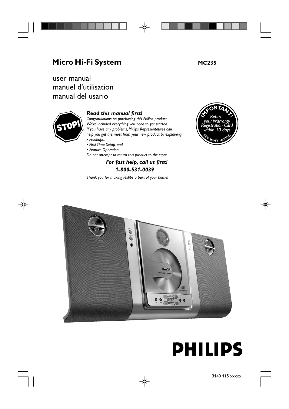 Philips MC235-37 User Manual | 20 pages