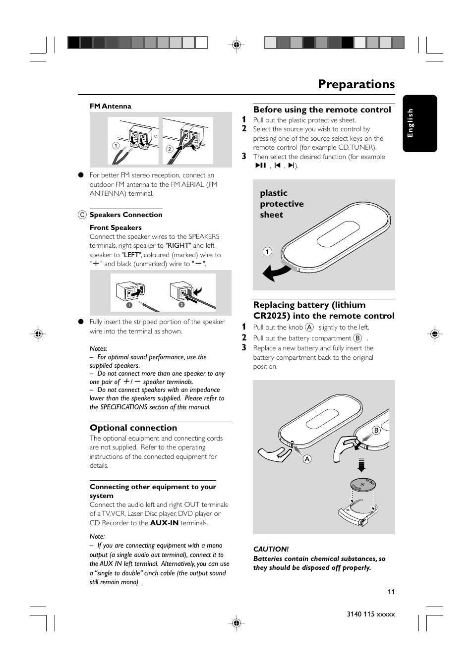 Preparations | Philips MC235-37 User Manual | Page 11 / 20