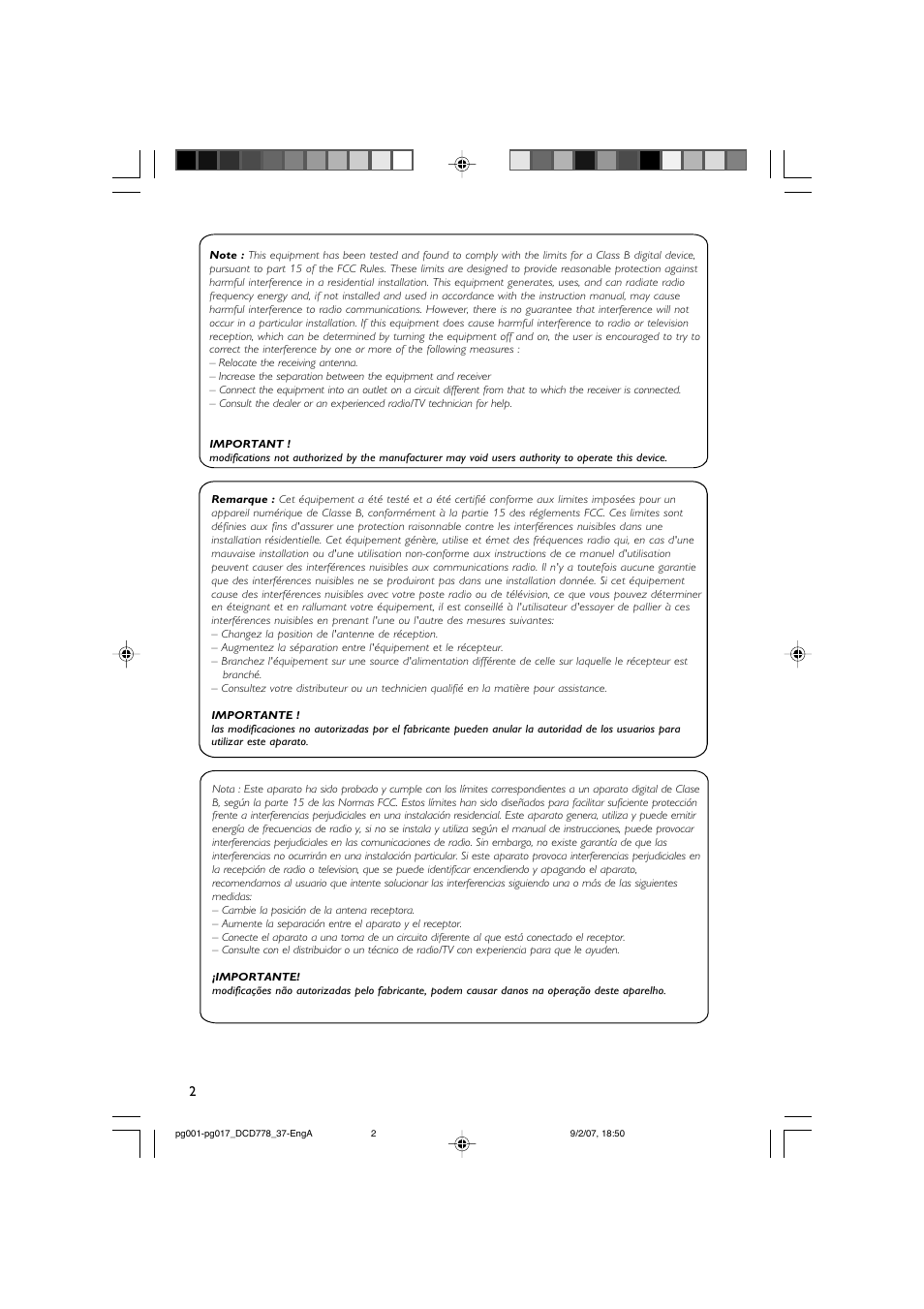 Philips DCD778-37B User Manual | Page 2 / 38