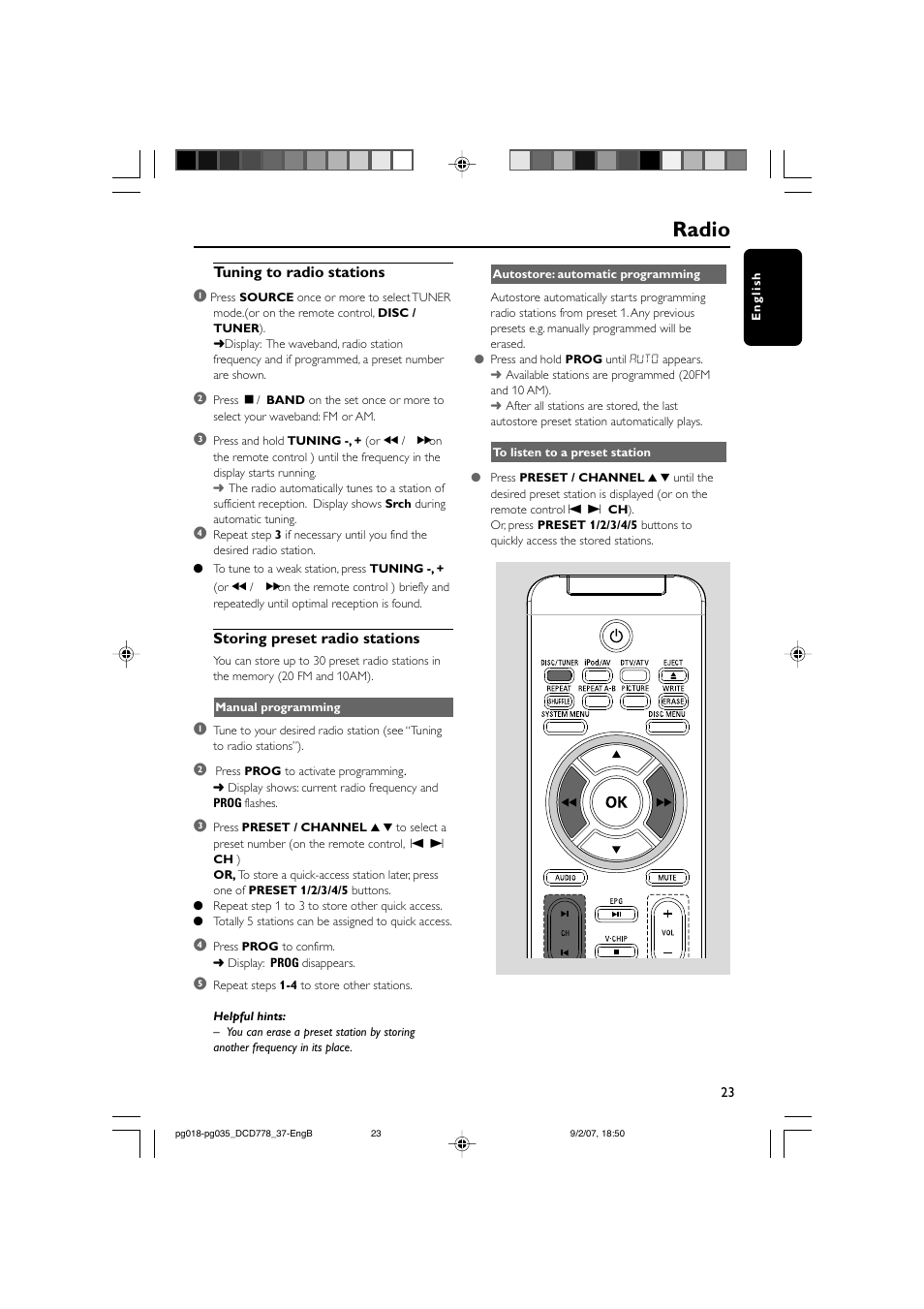 Radio | Philips DCD778-37B User Manual | Page 23 / 38